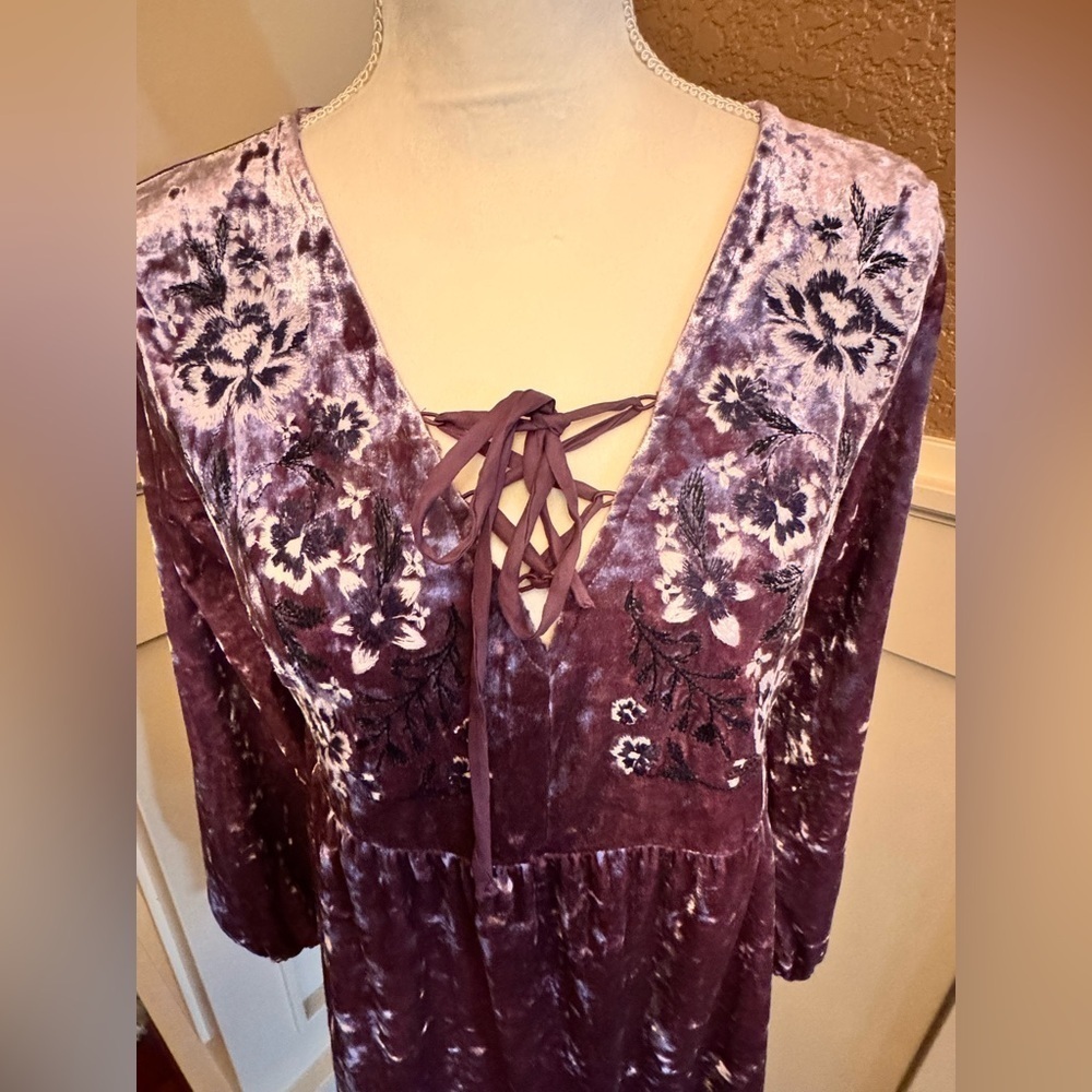 Style & Co. Velvet Floral Blouse - Mauve Women - Picture 6 of 15